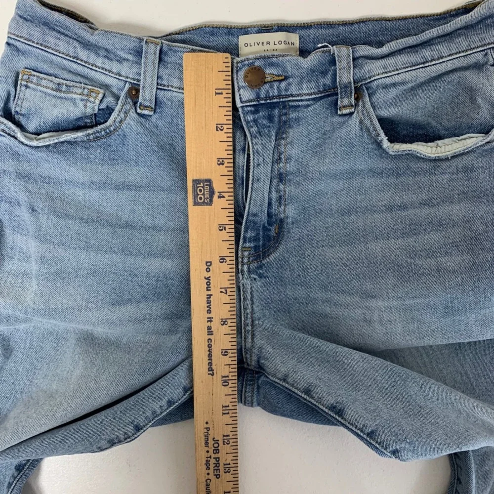 Oliver Logan Crosby Jeans‎ Womens 27 Light Wash Blue Relaxed Taper Raw Hem